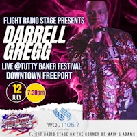 a flyer for darryl gregg's concert in downtown freeport